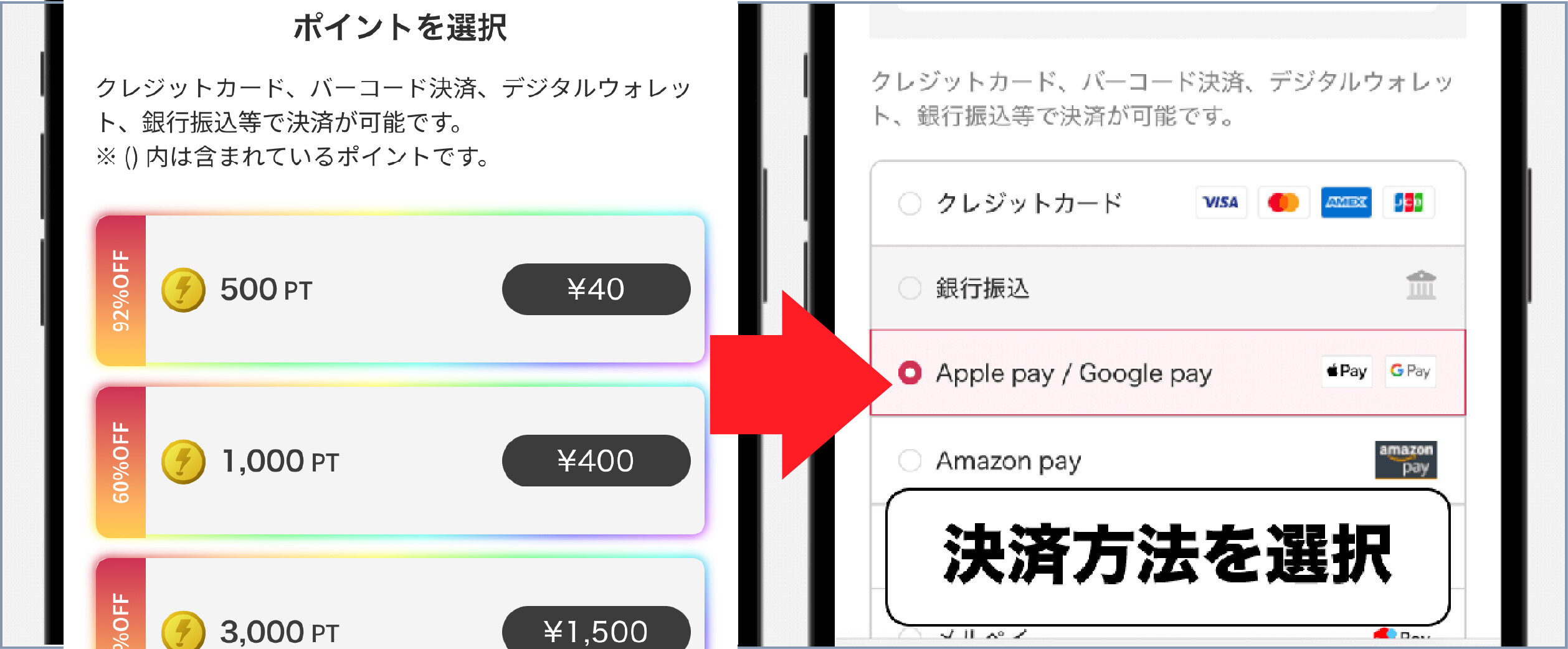 DOPA クーポンコードでポイント課金